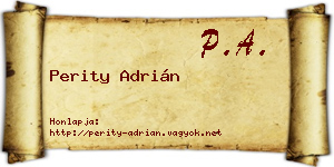 Perity Adrián névjegykártya